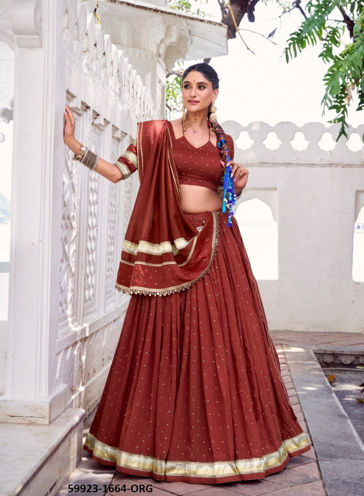 Traditional Chanderi Zari Weaving Lehenga Set – Readymade (With Blouse & Dupatta)