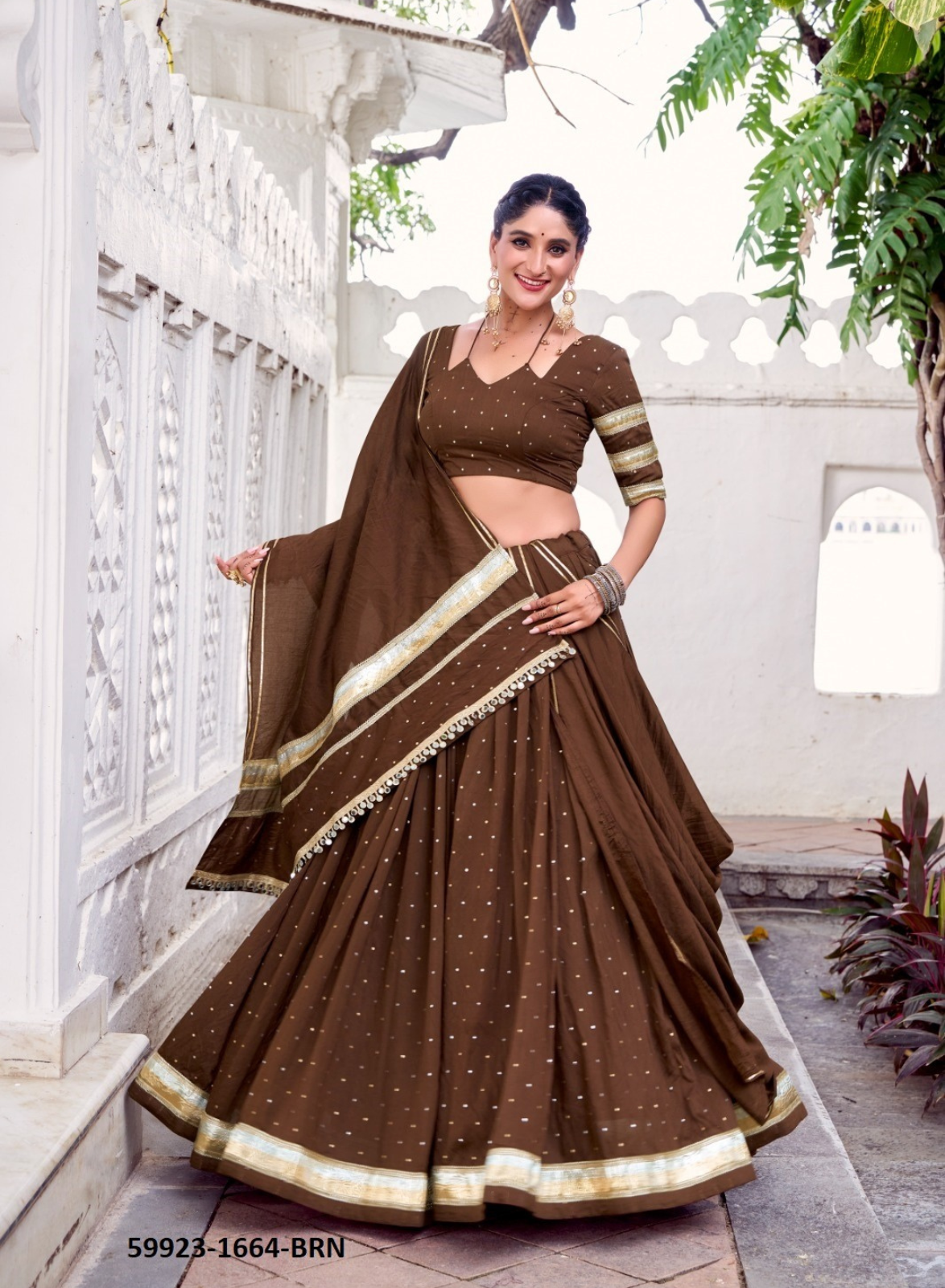 Traditional Chanderi Zari Weaving Lehenga Set – Readymade (With Blouse & Dupatta)