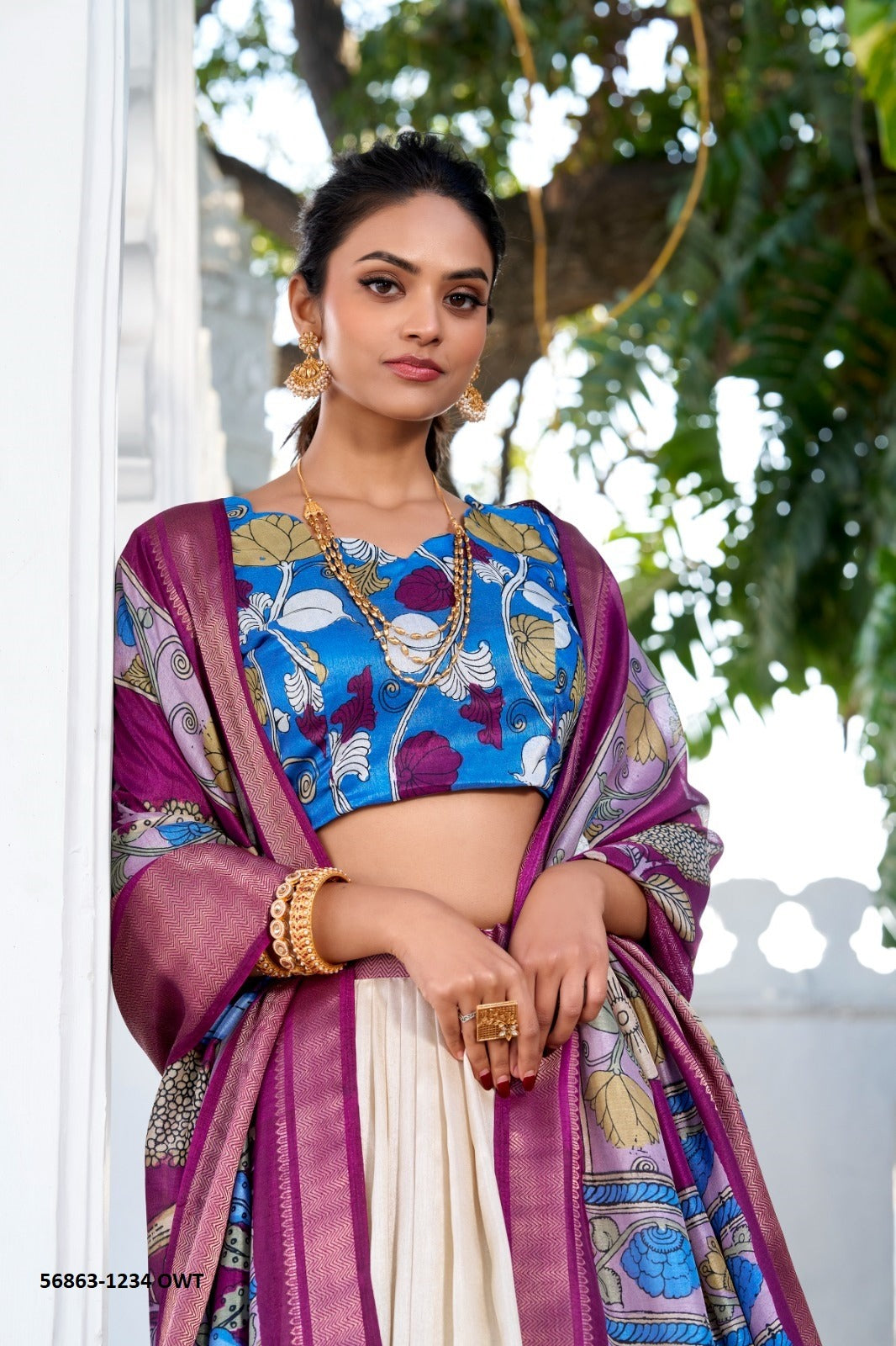 🌸 ANUSHA – Semi-Stitched Floral Print Lehenga Set 🌸