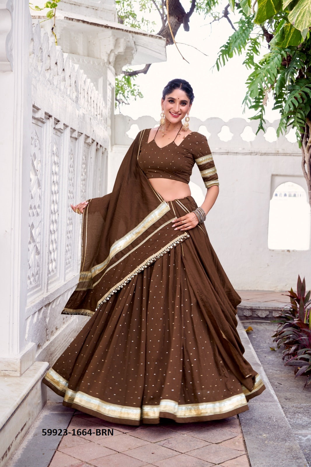 Traditional Chanderi Zari Weaving Lehenga Set – Readymade (With Blouse & Dupatta)