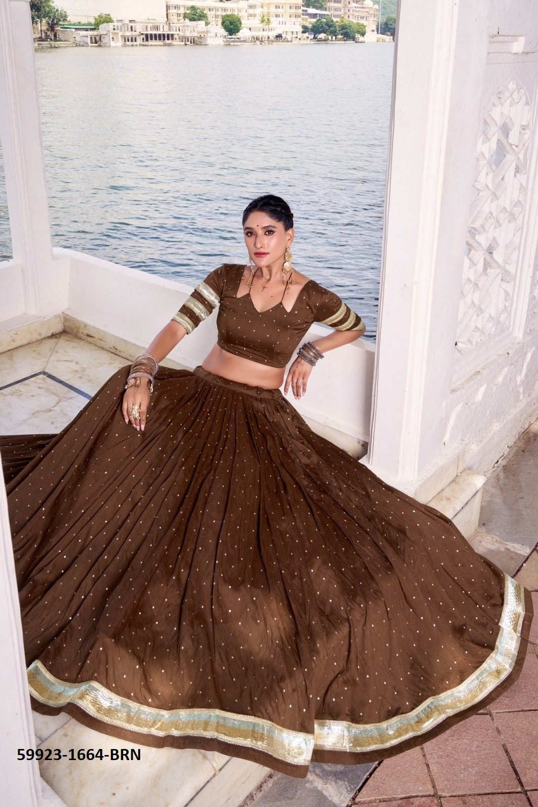 Traditional Chanderi Zari Weaving Lehenga Set – Readymade (With Blouse & Dupatta)
