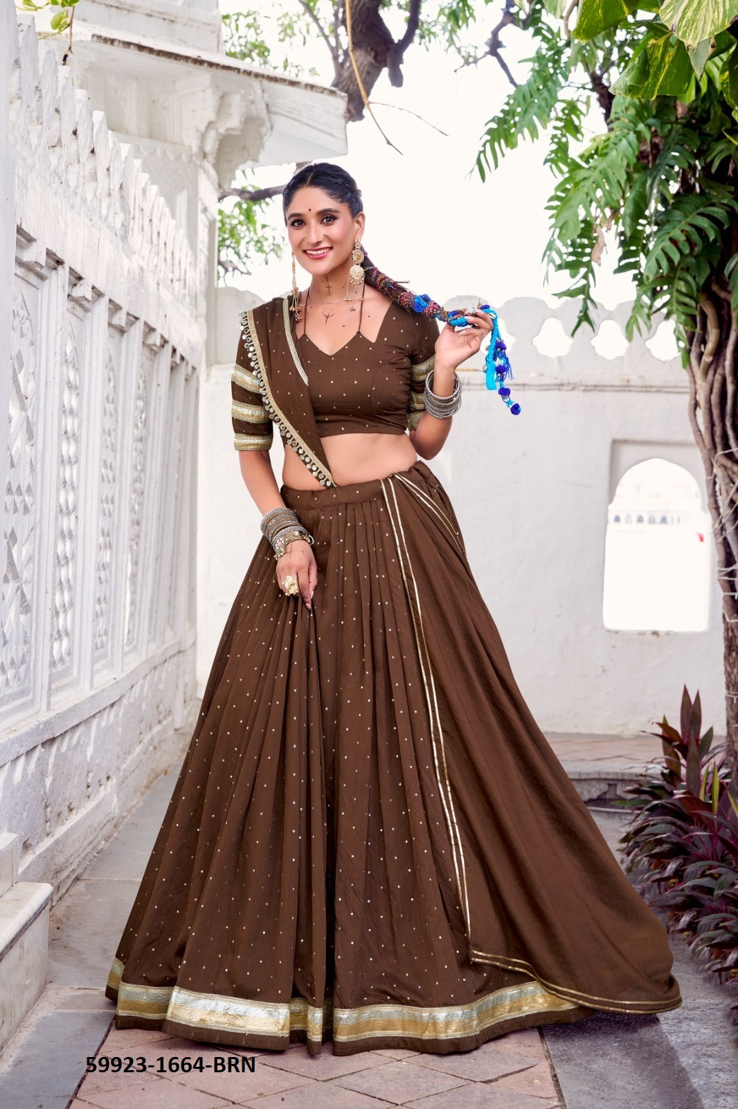 Traditional Chanderi Zari Weaving Lehenga Set – Readymade (With Blouse & Dupatta)
