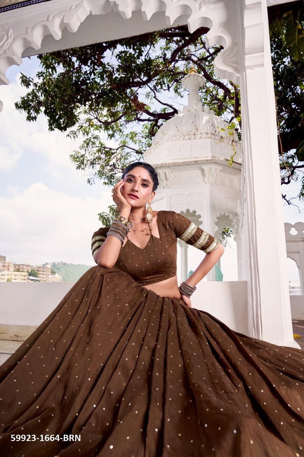 Traditional Chanderi Zari Weaving Lehenga Set – Readymade (With Blouse & Dupatta)