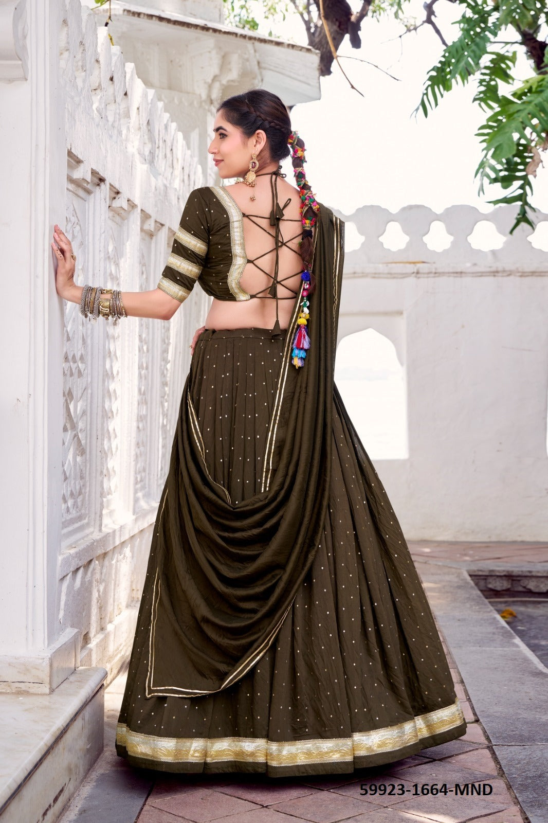 Traditional Chanderi Zari Weaving Lehenga Set – Readymade (With Blouse & Dupatta) B