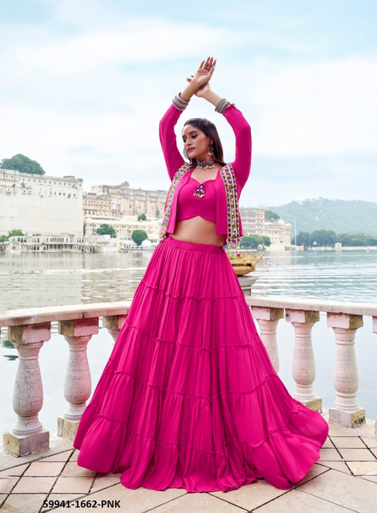 🌸 RAJUDI Navratri Special Lehenga Choli with Koti 🌸 59941 B