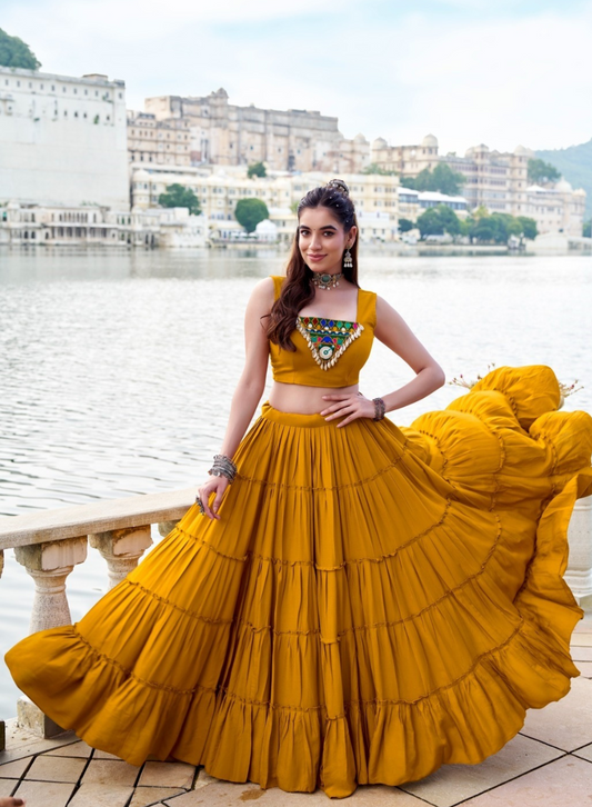 🌸 RAJUDI Navratri Special Lehenga Choli with Koti 🌸 59941 C