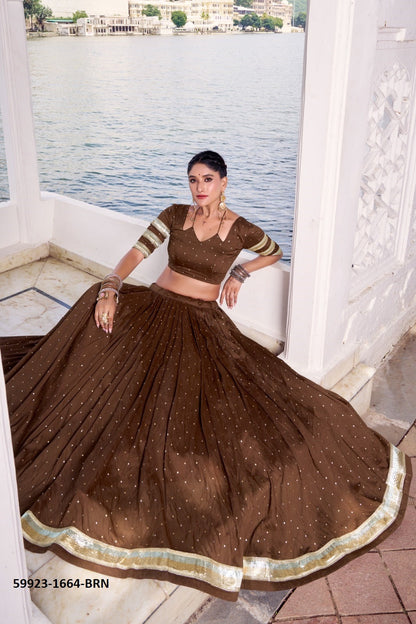 Traditional Chanderi Zari Weaving Lehenga Set – Readymade (With Blouse & Dupatta)