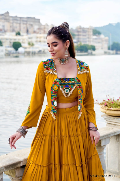 🌸 RAJUDI Navratri Special Lehenga Choli with Koti 🌸 59941 C